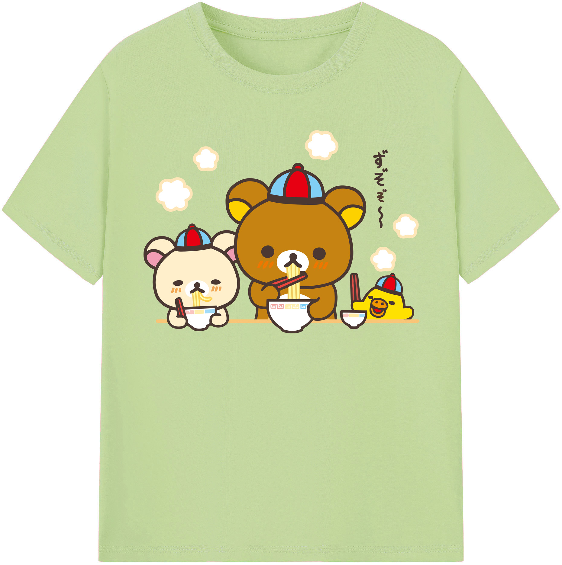 （画像用） リラックマ リラックマ キイロイトリ Rilakkuma Korilakkuma Kiiroitori 綿100％半袖Tシャツ（フロントプリント）